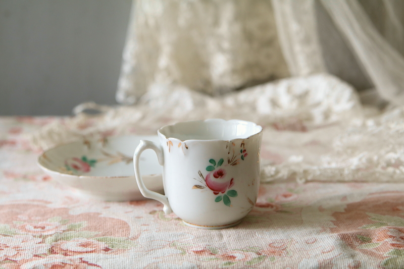 ウエディングスーベニール　コーヒーカップソーサー　vieux paris　アンティークストリュフ