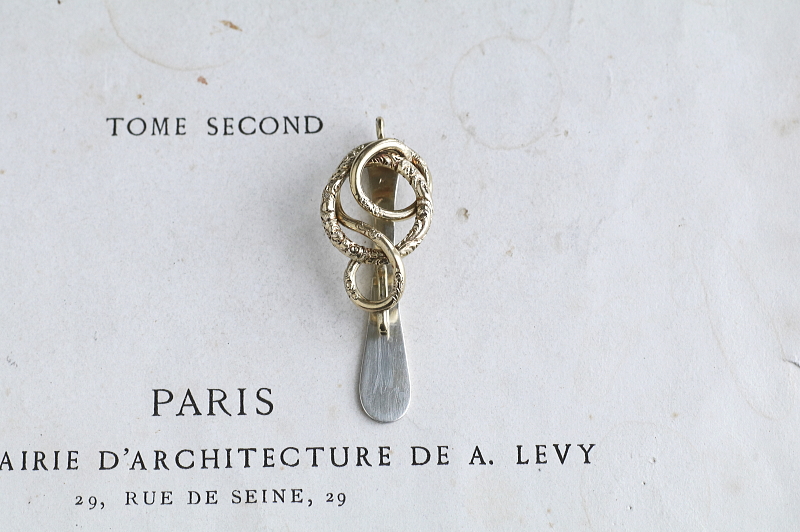 ヴィクトリアンラヴァーズノット　シャトレーン　ブローチ　イギリス　フランス　アンティークストリュフ