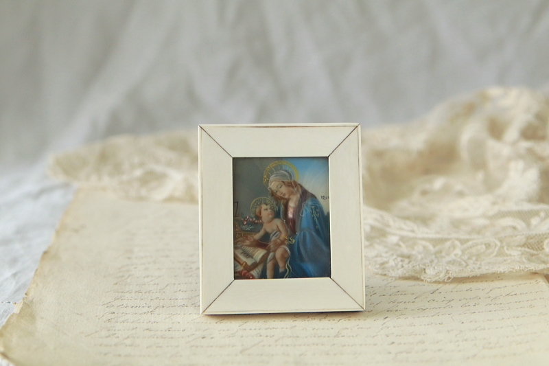 アイボリーミニアチュール　書物の聖母　ボッティチェッリ　イタリア　アンティークストリュフ