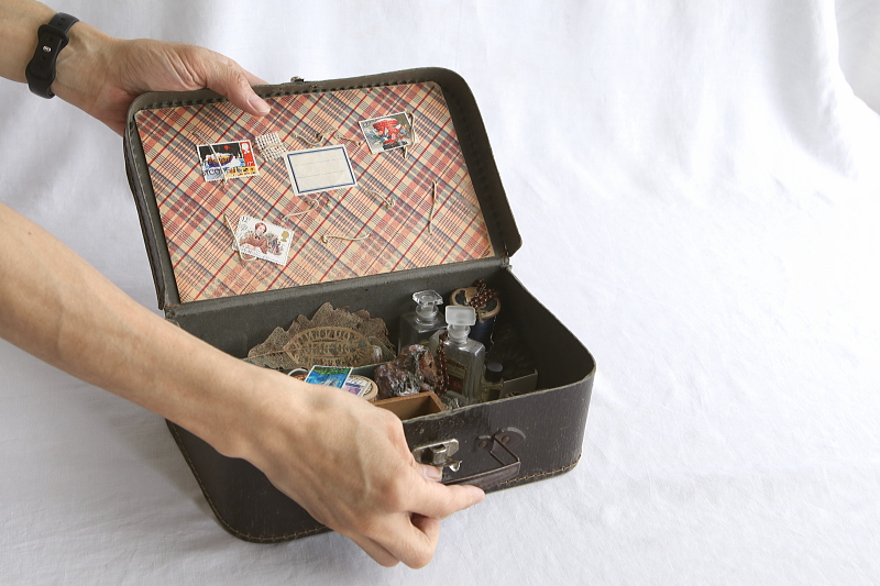 ペーパーミニトランク　イギリス アンティークストリュフ