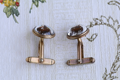 キツネのグラスカフリンクス　ヴィンテージジュエリー　アクセサリー　イギリス　アンティークストリュフ 20251218