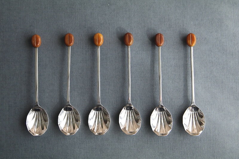 コーヒービーンズスプーンセット　イギリス アンティークストリュフ