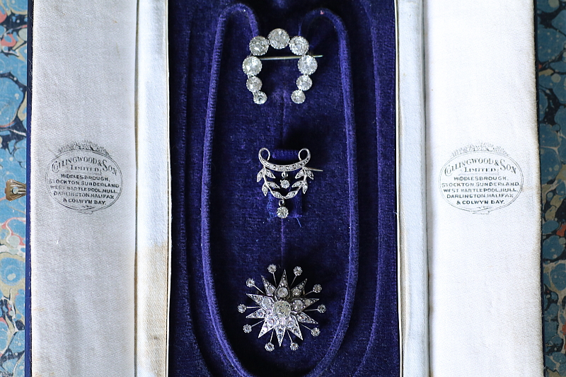 ヴィクトリアン～エドワーディアン　シルバーペーストブローチ　馬蹄　スター　アンティークストリュフ 20250625