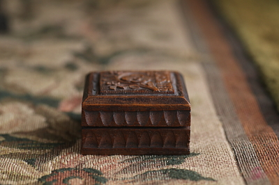 木彫スタンプケース　seelisberg　スイス アンティークストリュフ