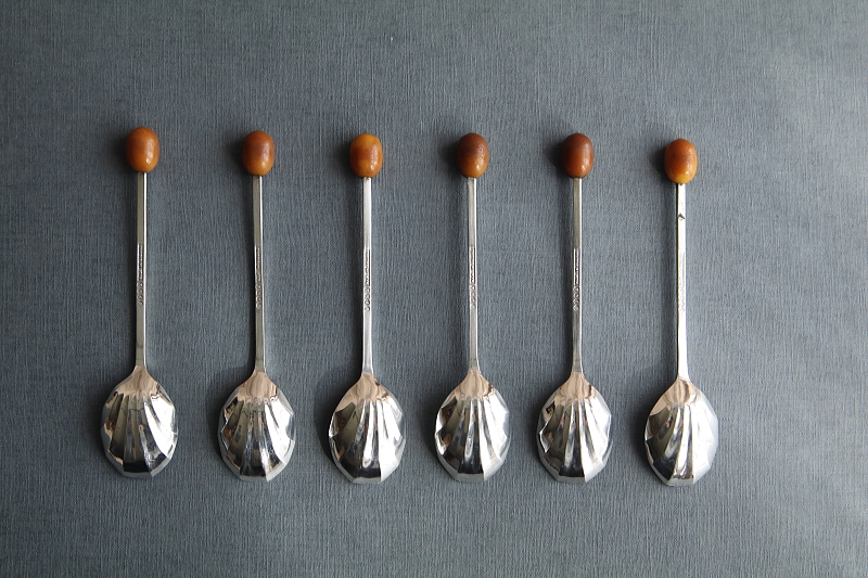 コーヒービーンズスプーンセット　イギリス アンティークストリュフ