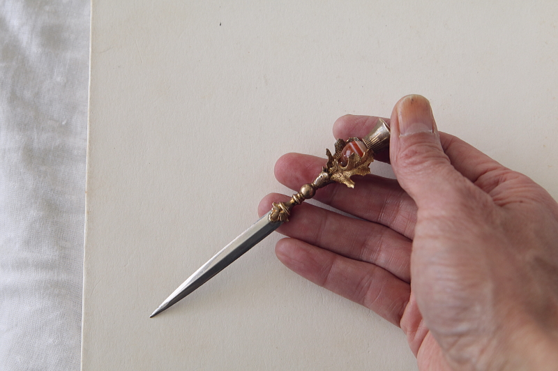 バンデットアゲート　アザミのペーパーナイフ　スコットランド　アンティークストリュフ