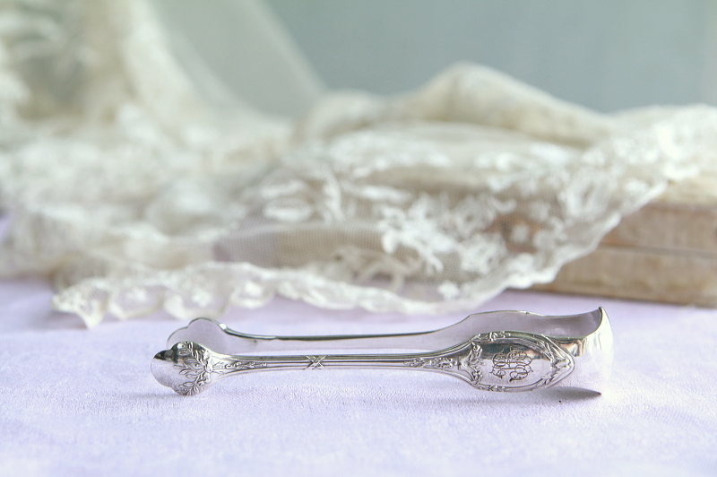 オリーブの小枝のトング　モノグラム　cailar bayard フランス　アンティークストリュフ