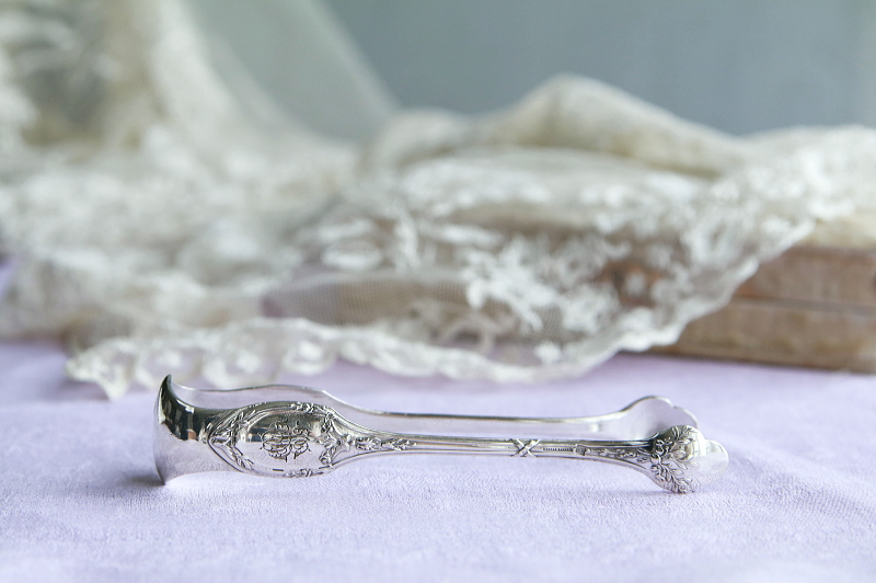 オリーブの小枝のトング　モノグラム　cailar bayard フランス　アンティークストリュフ