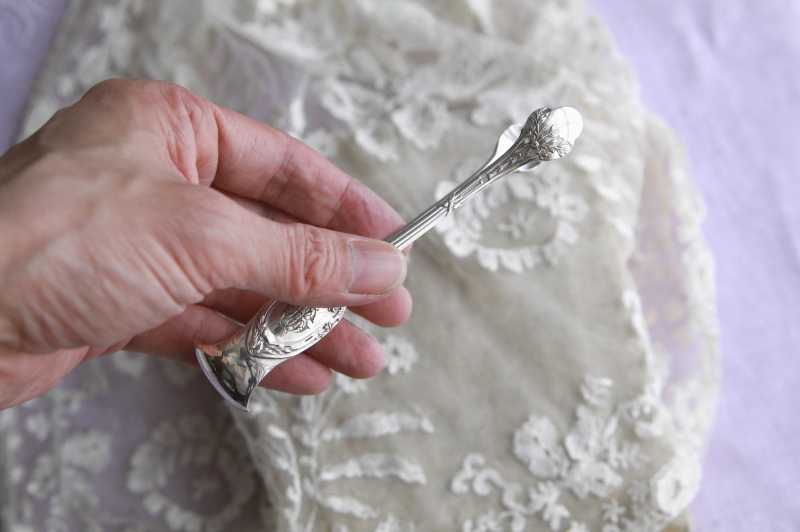 オリーブの小枝のトング　モノグラム　cailar bayard フランス　アンティークストリュフ