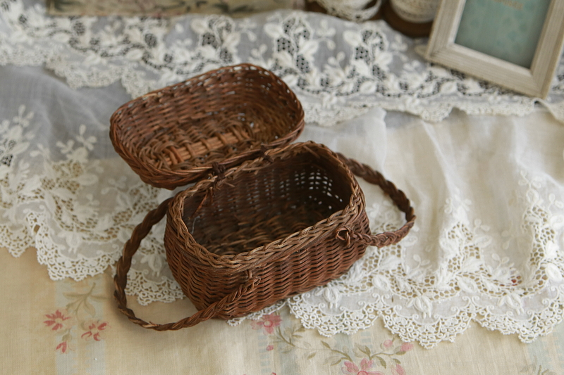 ドールズパニエ　ミニチュアハンパーバスケット　フランス　アンティークストリュフ