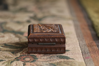 木彫スタンプケース　seelisberg　スイス アンティークストリュフ