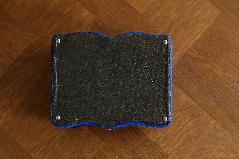 ブルーベルベット　ジュエリーボックス　フランス　アンティークストリュフ