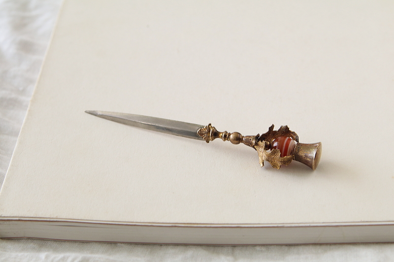 バンデットアゲート　アザミのペーパーナイフ　スコットランド　アンティークストリュフ