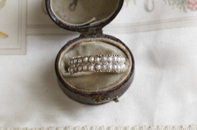 ジョージアンシードパールリング　イギリス アンティークストリュフ