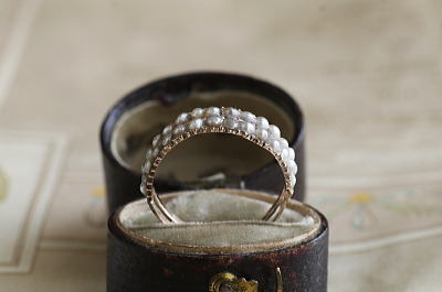 ジョージアンシードパールリング　イギリス アンティークストリュフ