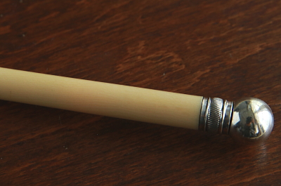 アイボリーハンドル　花の彫刻　JOHN SANDERSON & SON　イギリス　アンティークストリュフ