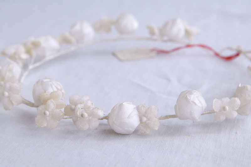 布花のティアラ　ウエディング　フランス　アンティークストリュフ