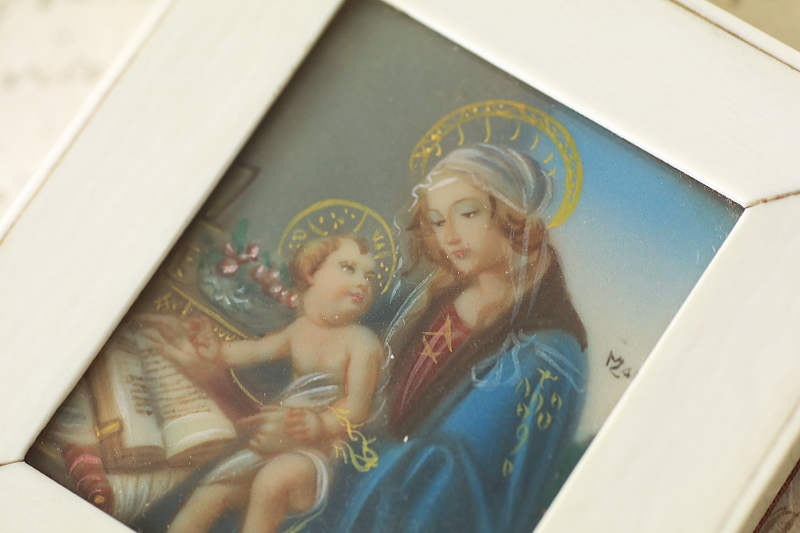 アイボリーミニアチュール　書物の聖母　ボッティチェッリ　イタリア　アンティークストリュフ