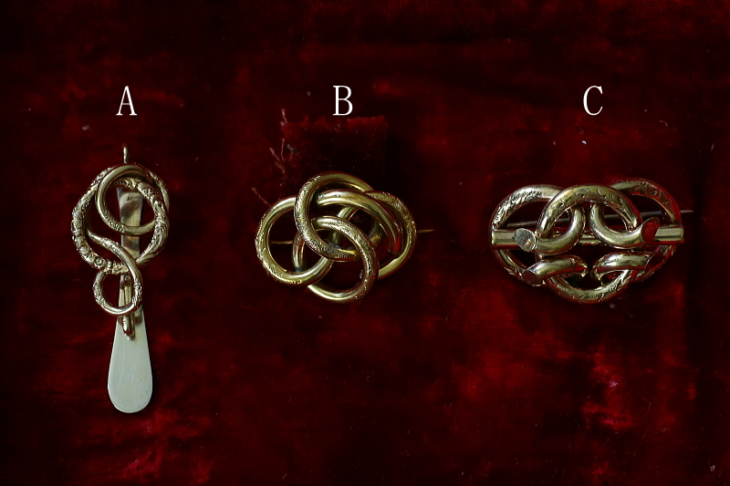 ヴィクトリアンラヴァーズノット　シャトレーン　ブローチ　イギリス　フランス　アンティークストリュフ