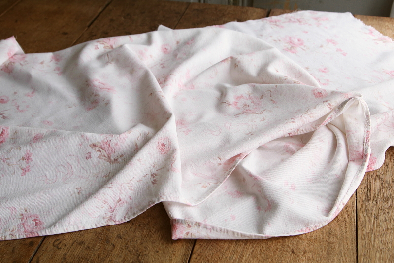 薔薇のブーケ　フレンチコットンファブリック　フランス　アンティークストリュフ