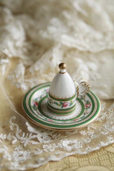 ハンドペイントキャンドルスナッファー　バラ　蝶々　イギリス　ヴィクトリアン アンティークストリュフ 20251119