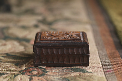 木彫スタンプケース　seelisberg　スイス アンティークストリュフ