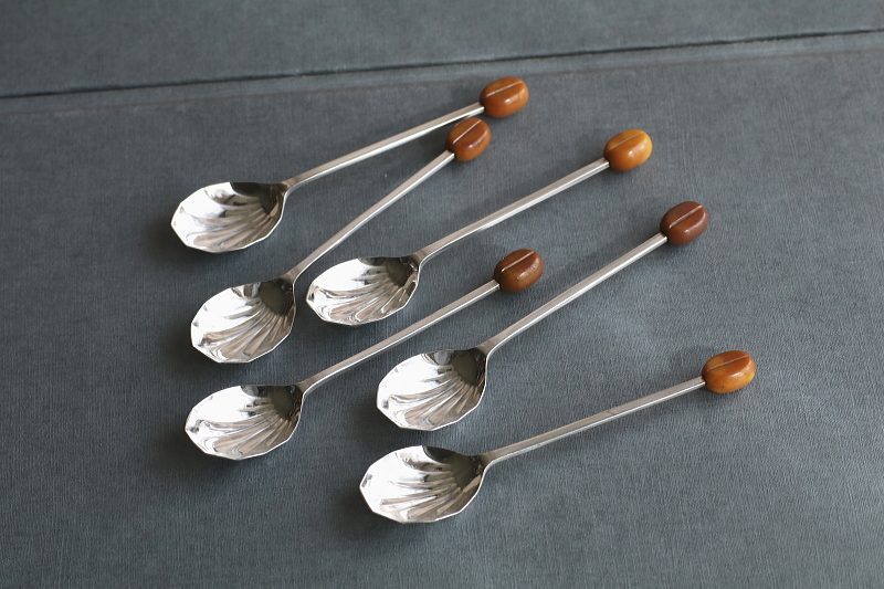 コーヒービーンズスプーンセット　イギリス アンティークストリュフ