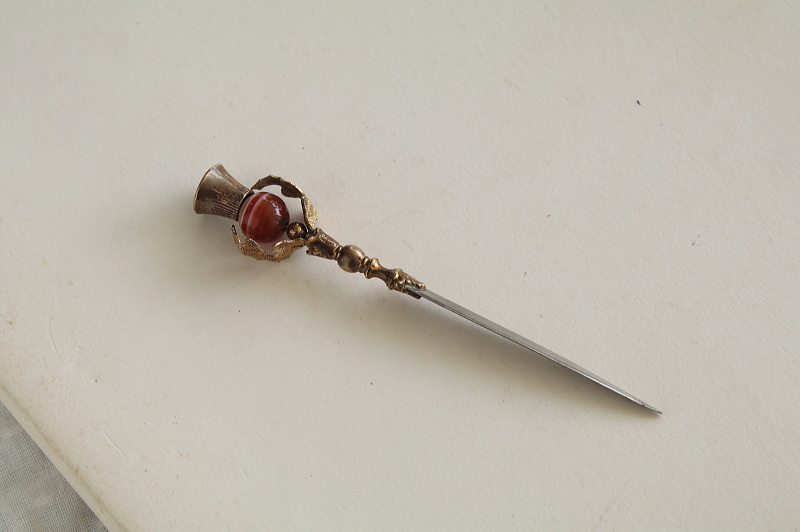 バンデットアゲート　アザミのペーパーナイフ　スコットランド　アンティークストリュフ