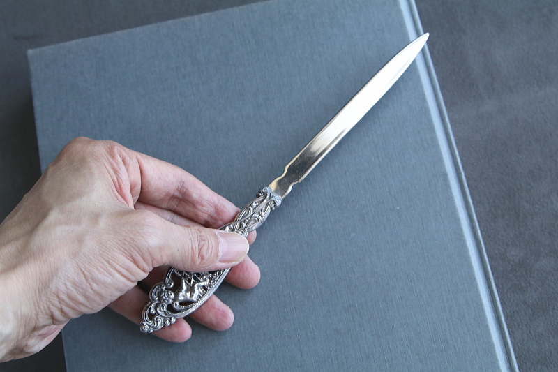 天使のペーパーナイフ　葡萄　reed and barton　アメリカ　アンティークストリュフ