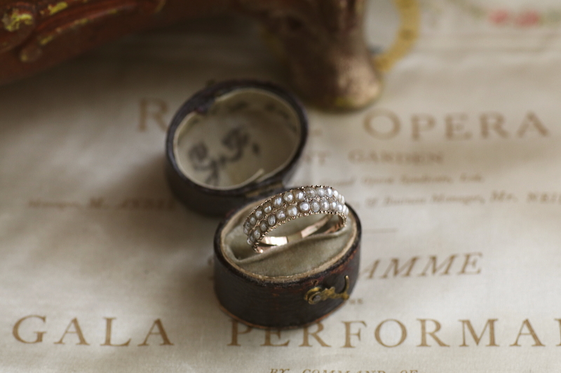 ジョージアンシードパールリング　イギリス アンティークストリュフ