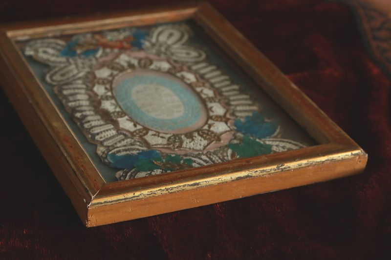 ヴィクトリアングリーティングカード　ヴィンテージフレーム　イギリス　アンティークストリュフ