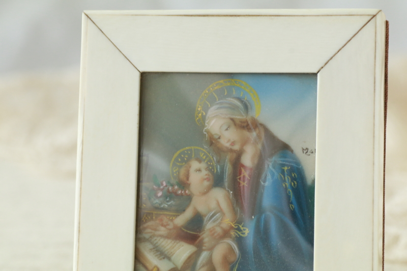 アイボリーミニアチュール　書物の聖母　ボッティチェッリ　イタリア　アンティークストリュフ