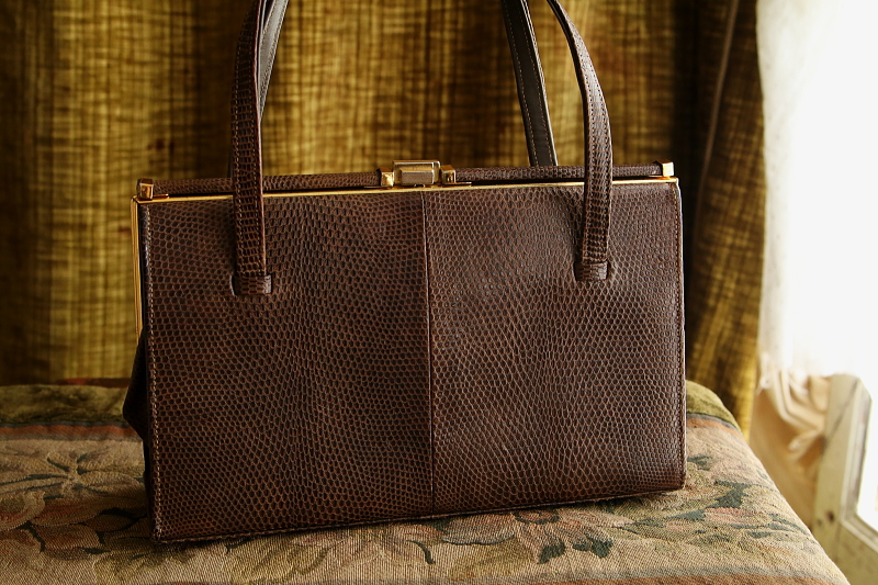 リザードスキンのハンドバッグ　john lewis jonelle アンティークストリュフ