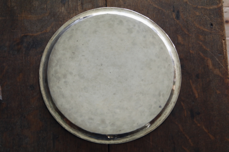 シルバープレート　ラウンドトレイ　コルカタ アンティークストリュフ