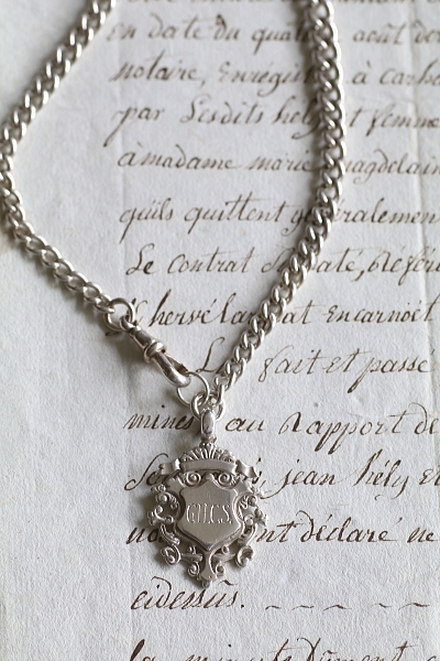 ヴィクトリアン　シルバーアルバートチェーン　イギリス　アンティークストリュフ 20251217