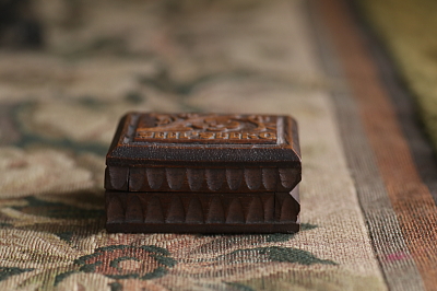木彫スタンプケース　seelisberg　スイス アンティークストリュフ