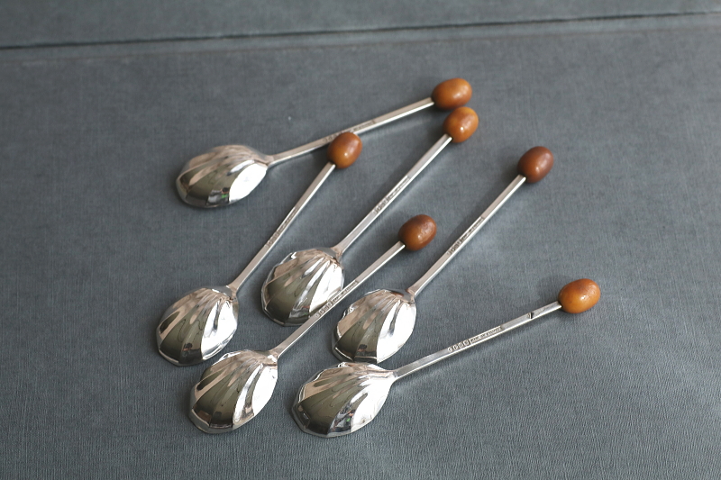コーヒービーンズスプーンセット　イギリス アンティークストリュフ