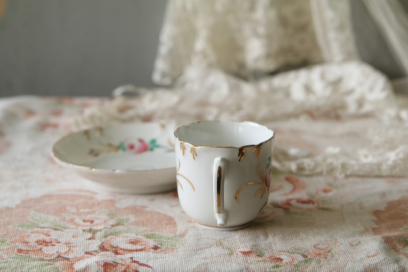 ウエディングスーベニール　コーヒーカップソーサー　vieux paris　アンティークストリュフ