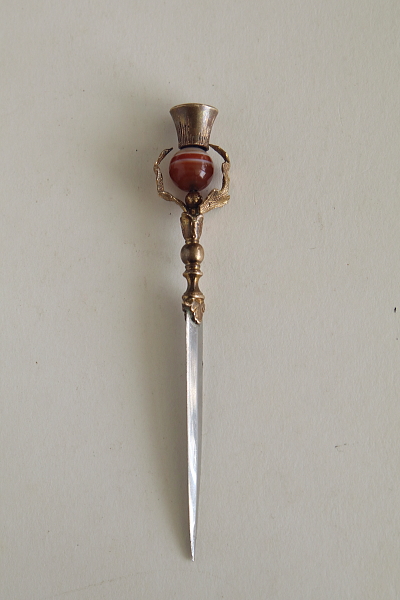 バンデットアゲート　アザミのペーパーナイフ　スコットランド　アンティークストリュフ