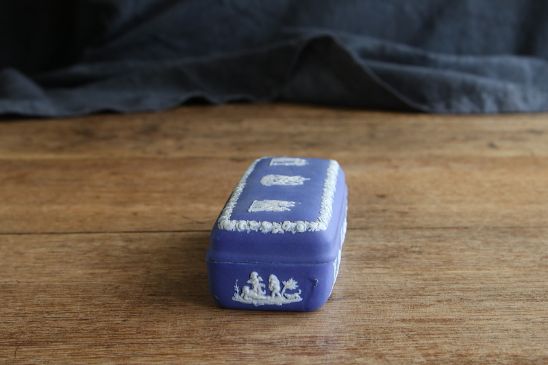 アンティークウエッジウッド　ジャスパートリンケットボックス　wedgwood　アンティークストリュフ