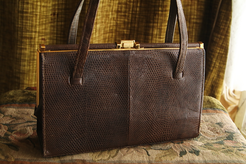 リザードスキンのハンドバッグ　john lewis jonelle アンティークストリュフ