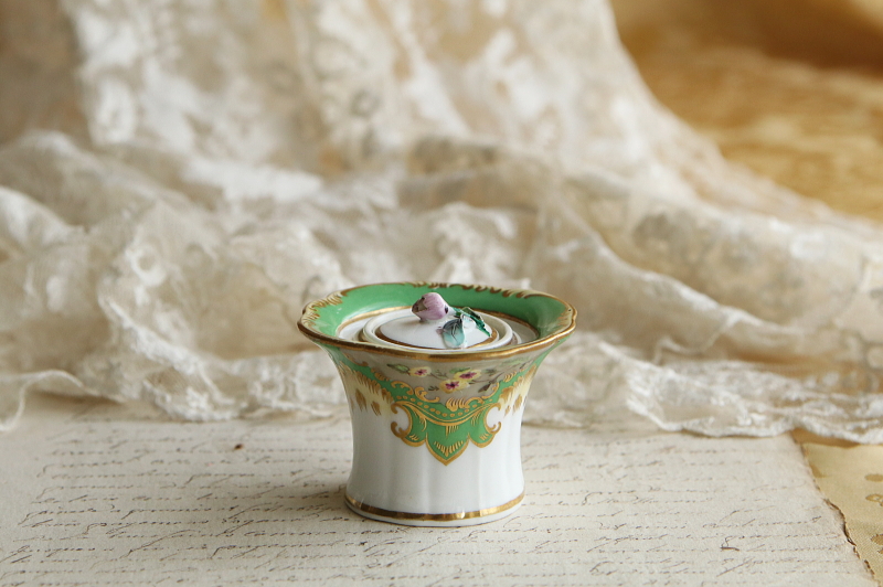 ハンドペイントインクウェル　ヴィクトリアン　イギリス アンティークストリュフ