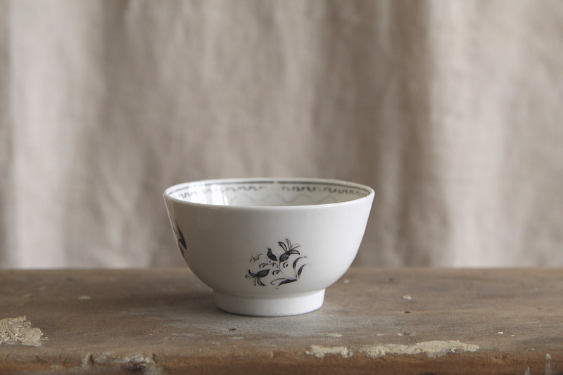 アーリーヴィクトリアン　ティーボウルソーサー　草花文　アンティークストリュフ