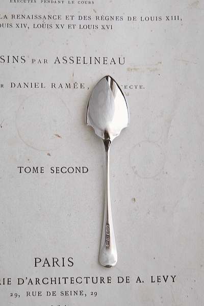 シルバースモールジャムスプーン　イギリス　エドワーディアン　アンティークストリュフ