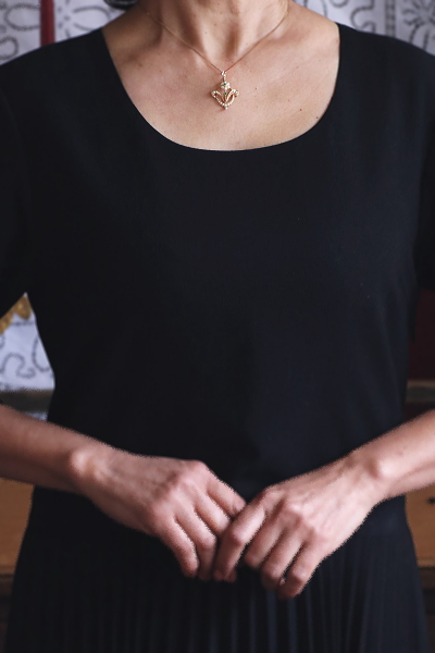 デマントイドガーネット　パールペンダント　アンティークジュエリー　イギリス　アンティークストリュフ 20251210