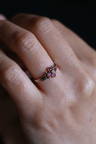 ルビー&ダイヤモンドリング　ヴィクトリアンリング　ジョージアンリング　指輪　アンティークジュエリー　ヴィンテージアクセサリー　イギリス　フランス　ヨーロッパ　アンティークストリュフ 20251212