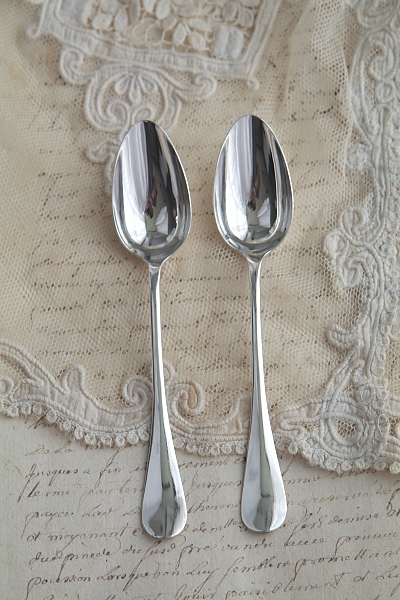 クリストフル Christofle 花のモノグラムティースプーン フランス