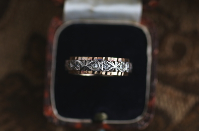 ゴールドアンドシルバー　コンビネーションエタニティリング　イギリス アンティークストリュフ