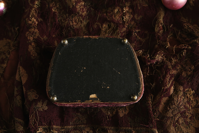 ベロアのソーイングボックス　フランス アンティークストリュフ