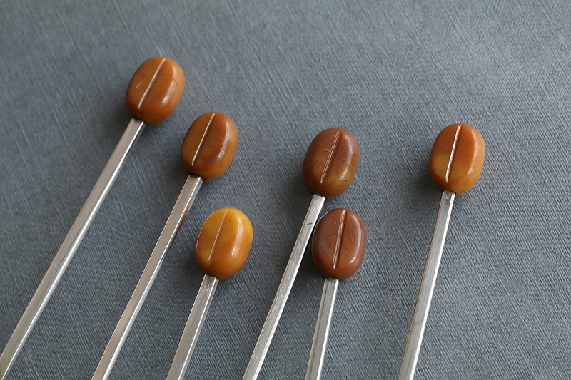 コーヒービーンズスプーンセット　イギリス アンティークストリュフ